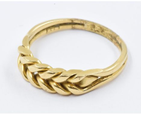 18ct Gold woven design ring, 4.5g