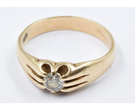 9ct Gold solitaire diamond ring, size U, 4.8g