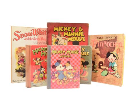 Walt Disney - a collection of 1930s / 1940s Walt Disney books and annuals comprising; x3 Dean &amp; Son annuals (1944 / 1945 
