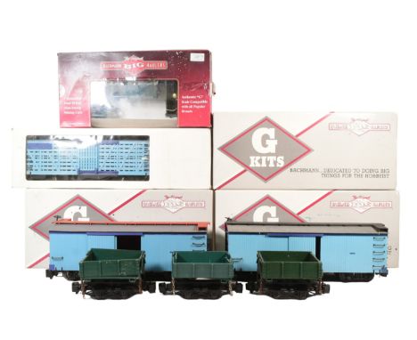 Model Railway – Bachmann 'Big Haulers' 98902, 92502, – eight G Scale Bachmann made model railway locomotive rolling stock tro