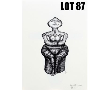 Pregnant Goddess (21x29) Limited Print (5/10) of pen & ink drawing by Jane Fairhurst – 1 of 5 lots Jane works in a range of m