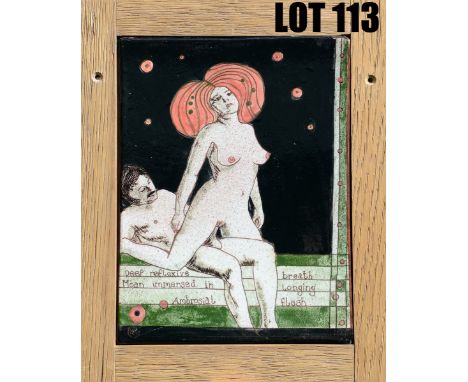 Untitled – framed ceramic plaque by Vixanne Ceramics (27x34cm) Vixanne’s work is about the union of opposites. Order and chao