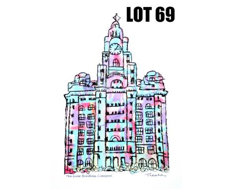 ‘The Liver Buildings’ – unmounted A4 Print on Archival Paper by Tina Leahey Designs – 1 of 4 lots  Tina’s designs are created