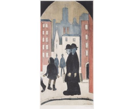 Laurence Stephen Lowry (1887-1976)Two BrothersOffset lithograph printed in colours, 1972, signed in pencil, from the edition 