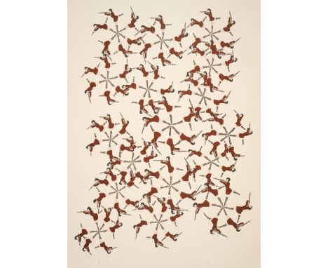 Marcel Dzama (b.1974)Untitled (Dancing Women with Rifles)Lithograph printed in colours, 2007, signed in pencil, numbered from