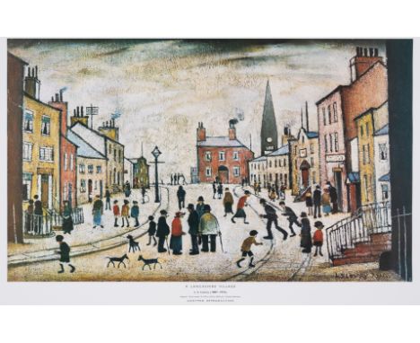 Laurence Stephen Lowry (1887-1976)A Lancashire VillageOffset lithograph printed in colours, 1935, from the edition of 750, pu