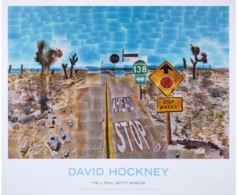 David Hockney (b.1937) after.David Hockney Pearblossom Hwy., 11-18th April 1986, The J. Paul Getty Museum Exhibition PosterOf