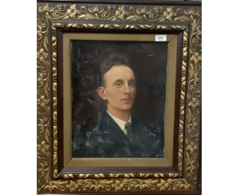 Antique oil painting depicting portrait of a young gentleman. Signed James Tail. Fitted with an ornate frame. [Frame- 71x62cm