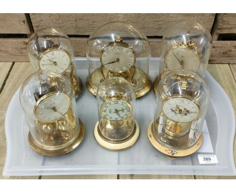 Tray of vintage dome top clocks; Kein, Bentina and Schatz 