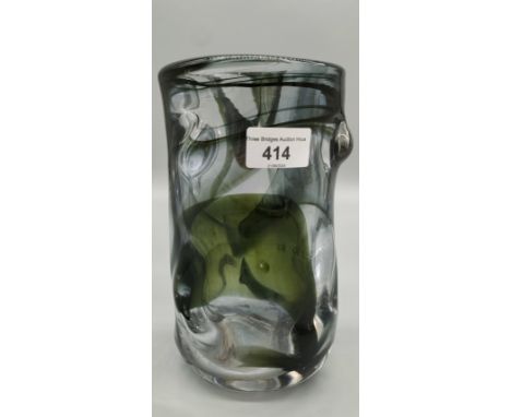 Vintage Whitefriars Knobbly glass vase. [21.5cm high] 