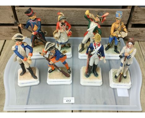 Collection of eight Goebel soldier figurines. [22cm high] 