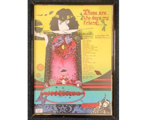 Nigel Mentzel's Spirit of the sixties poster "Woodstock- These are the Days My Friend!" poster. Multicolour offset Lithograph