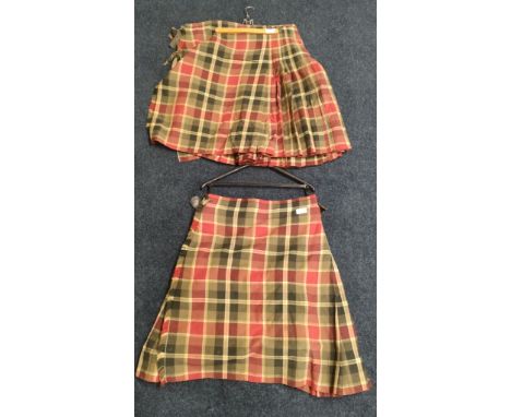 Two vintage Scottish gent's kilts. [as found] 