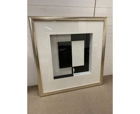 Black and white box framed art work (107cm x 113cm)