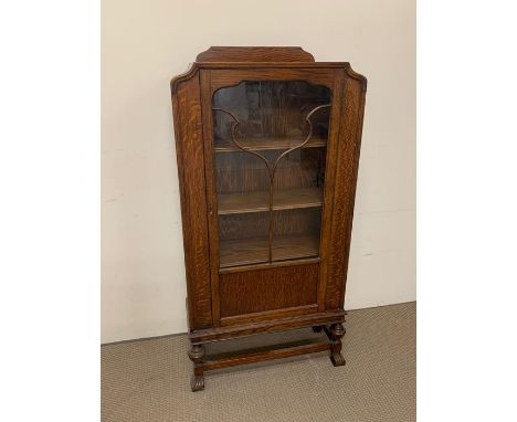 An Art Nouveau china display cabinet (H150cm W74cm D24cm)