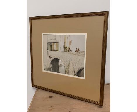 Harry Tittensor (1887-1942) 'The Old Bridge Amiens' signed watercolour Fine Art Label verso.