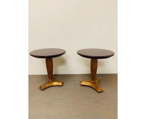 A Pair of Lamp Tables on column pedestals