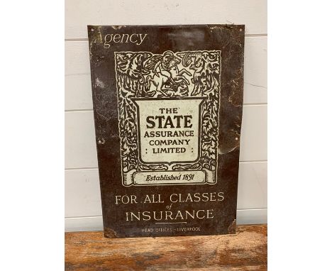 The State Assurance Company Limited enamel sign 