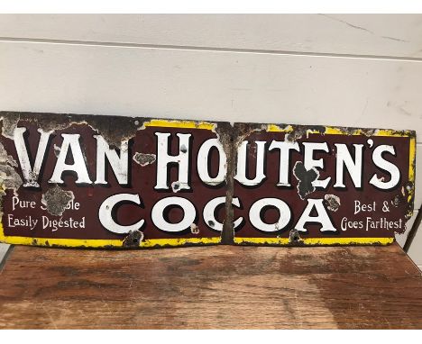An Original Enamel Sign 'Van Houten's Cocoa'