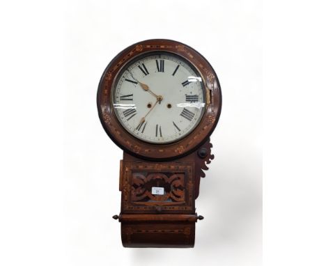 AMERICAN DROP DIAL INLAID CLOCK 