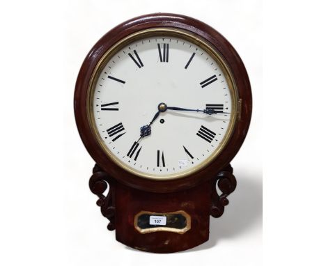 ANTIQUE DROP DIAL WALL CLOCK