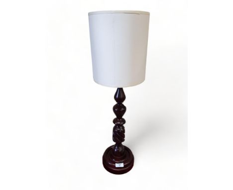 WOODEN BARLEY TWIST LAMP 