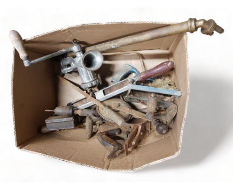 BOX OF OLD TOOLS 