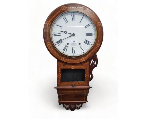INLAID AMERICAN DROP DIAL CLOCK