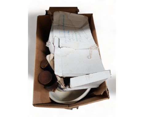 2 BOX LOTS OF ORNAMENTS AND CLOCK MOVEMENT 