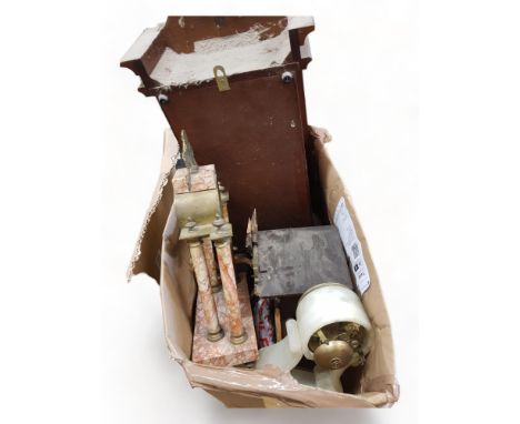 BOX OF CLOCKS &amp; CLOCK PARTS