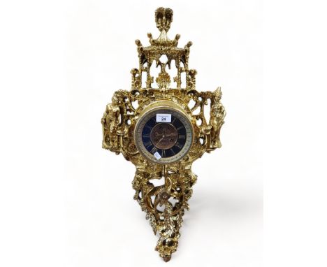 LARGE GILDED ANTIQUE WALL CLOCK