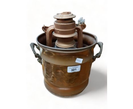 GREMLIN STORM LAMP AND COPPER PLANTER 