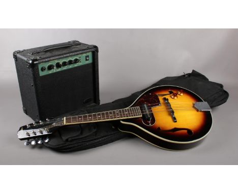 A Countryman electric mandolin, with carry case and Stagg practice amp.  