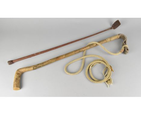 A Rustic Hound Exercising Crop together with a Riding Whip, Condition Issues