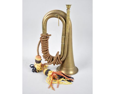A Brass Military Style Bugle with Rope and Tassel 