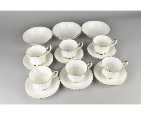 A Royal Albert Val D'or Tea Set for Six to Comprise Cups and Saucers Together with Four Bowls 