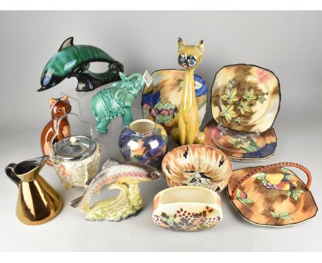 A Collection of Various Mid/Late 20th Century Ceramics to Comprise Jena Holland Cat, H&amp;K Tunstal Plates, Glazed Dolphin e