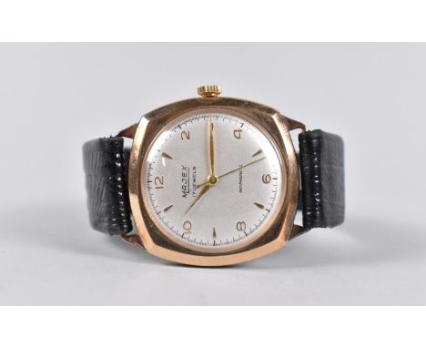 A Vintage 9ct Gold Cased Majex Wrist Watch, 17 Jewel Antimagnetic Movement, Silvered Dial with Lance Hands, Arabic Numerals a