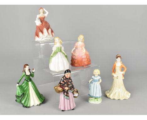 A Collection of Various Ceramic Figures to Comprise Three Coalport, Three Royal Doulton and One Royal Worcester 