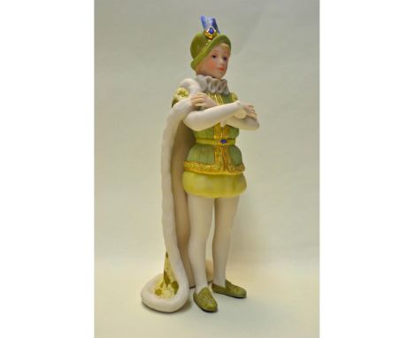 Bisque Porcelain Decorated, hand created, hand painted by the Artisans of the Cybis Studios. Featuring the Prince, elaboratel