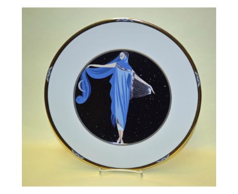 Fine China Glazed, hand created, Art Deco Collectors Plate designed by the Celebrated Artist Erte. Featuring the image entitl