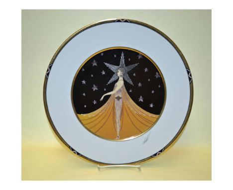 Fine China Glazed, hand created Art Deco Collectors Plate designed by the Celebrated Artist Erte. Featuring the image entitle