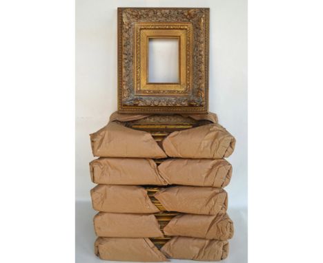 A Collection of Six (6) Gold Ornate Picture Frames. Overall Dimensions: 12.75 x 15". Image: 5" x 7" Issued: 2005Dimensions: I