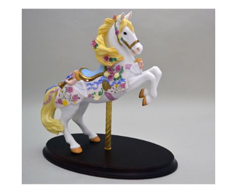 Bisque Porcelain Decorated, hand created, hand painted by the Artists of the Lenox Studio, featuring the Carousel Horse, a Vi