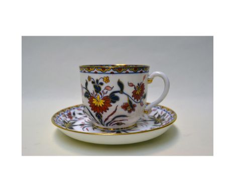 Glazed Porcelain Decorated, handpainted, featuring Multi-Colors with a Floral Decor, Cobalt, Terra Cotta and a White ground w