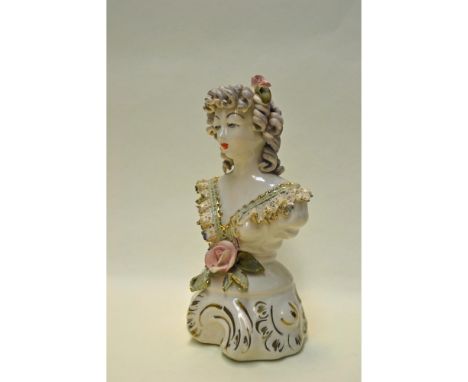 Bisque Glazed Porcelain, hand created, hand painted by Bolesaw Cybis. Early and Rare featuring a Victorian Lady Figurine with