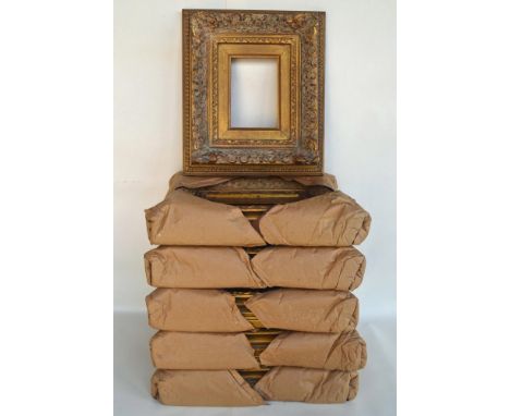 A Collection of Six (6) Gold Ornate Picture Frames. Overall Dimensions: 12.75 x 15". Image: 5" x 7" Issued: 2005Dimensions: I