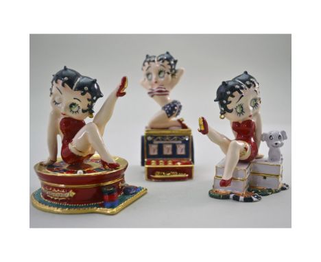 Betty Boop Casino Trinket Box Collection featuring Double Dice, HM: BB21006, size: 3"L x 1"L x 3"H, Hot Slots, HM: BB21005, s