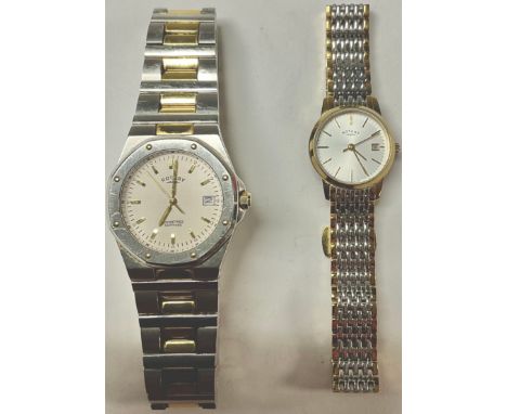 A gentleman's Rotary stainless steel watch, baton indicators, date aperture, centre seconds, number 10840, 200m water resista
