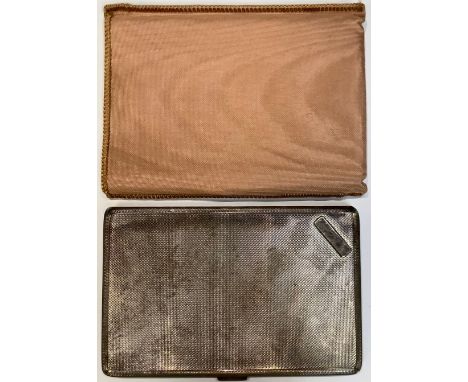 An Edward VIII silver cigarette case, engine turned overall, Birmingham 1936, 177g 